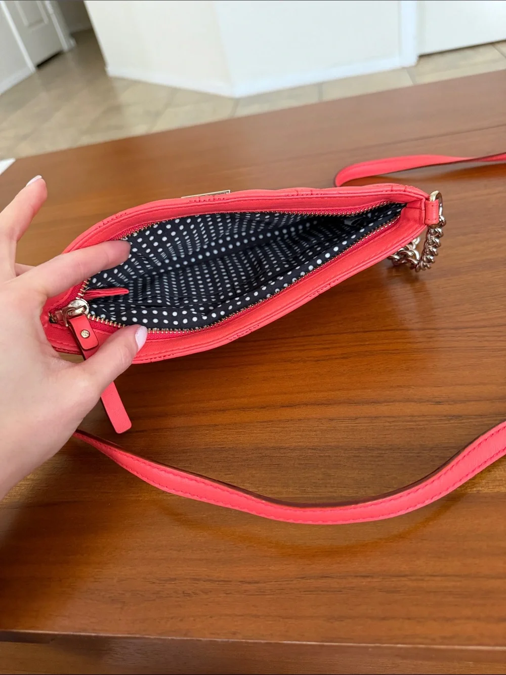 Kate Spade Quilted Coral Crossbody Shoulder Bag - Women's Fashion